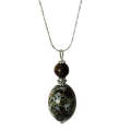 Natural Gemstone Agate Necklace with Silver Chain