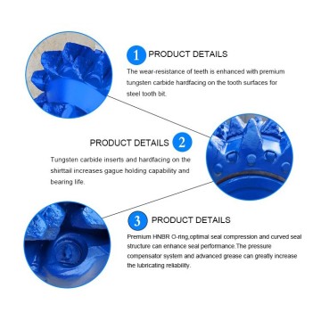 API 295mm Stahlzahn-Tricone-Rollenbohrer