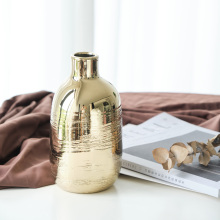 Customized Modern Abstract Wedding Vase Design - Silver Plated Ceramic Flower Vase