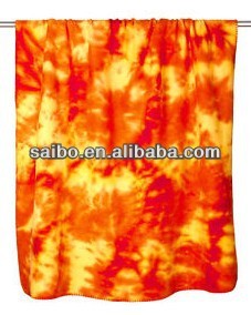 2016 hot style tie dye polyester fleece blanket