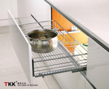 TKK Kitchen Cabinet Pull-out Flat Storage Basket