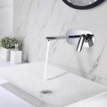 Brushed gold quadrilateral wall mounted faucet