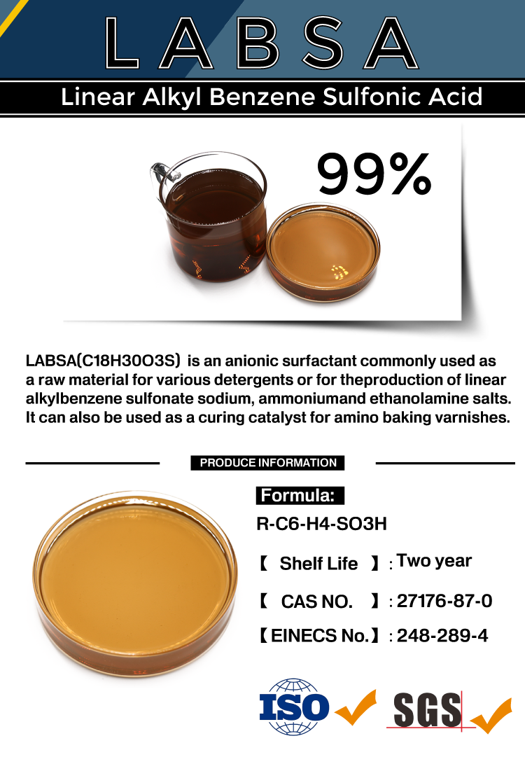 Good Supply Calcium Alkyl Benzene Sulfonic Acid Labsa 96% Price Viscosity Of Labsa