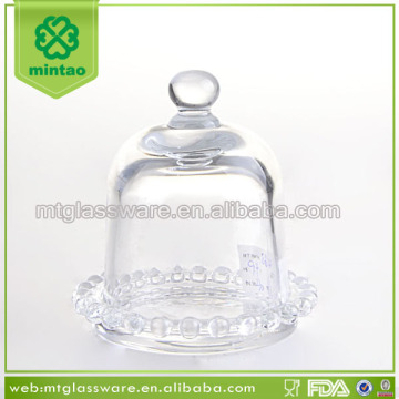 Crystal Cake Dome with Gift Beaded Plate