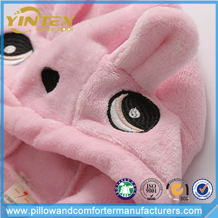 Girls Robe, Kids Plush Shawl Fleece Bathrobe