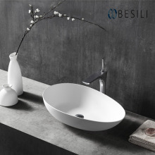 Matt White Countertop Stone Resin Wash Basin for Bathroom Furniture A75