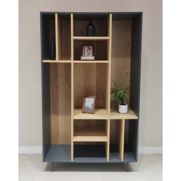 Modern Luxury Matt Lacquer Oak Veneer Corner Bookcase
