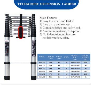 2m 3m 4m 6m aluminum telescopic ladder