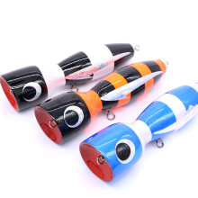 Castfun Hand Made Wooden Big game Lure 18cm 120g Topwater Fishing Wood saltwater  Lure Saltwater GT Wood Lure