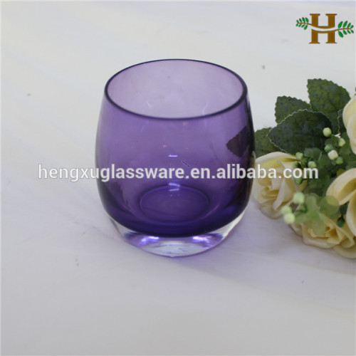 hand made purple glass candle holder