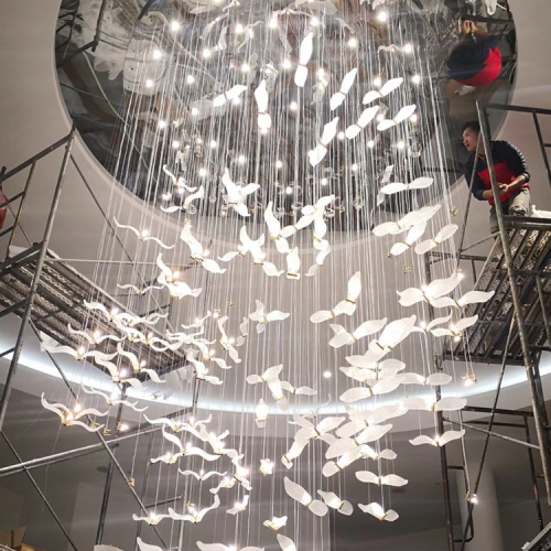 Stainless steel small bird led pendant light