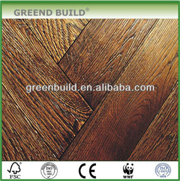 Oak solid wood Brushed Herringbone parquet flooring