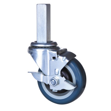 4 inch square stem caster with pu wheel