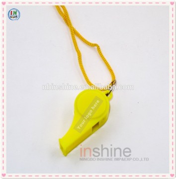 Cheap plastic whistle with custom logo , promotional whistle with lanyard