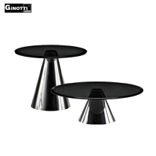 Stainless steel temper glass round table