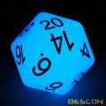 Bescon Jumbo Glowing D20 38MM, Big Size 20 Seiten Würfel Iced Blue Glow In Dark, Big 20 Faces Cube 1,5 Zoll