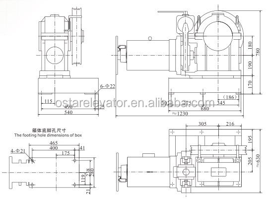 Factory price excellent motor home elevator parts Traction Machine