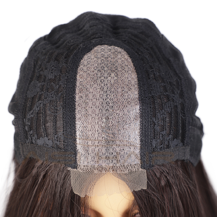 Aisi Hair 30 Inch Long Silky Straight Brown Wig Middle Part Swiss Lace Wigs Synthetic Lace Front Hair Wigs For Black Women