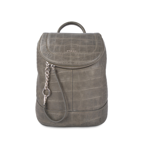 Minimalist Style Leder Rucksack Croco Zipper Handle Bag