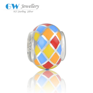 Colorful Enamel Charms Geometry 925 Silver Charms Wholesale Charms