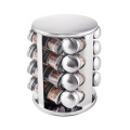 Kitchen stainless steel revolving spice carousel storage jar