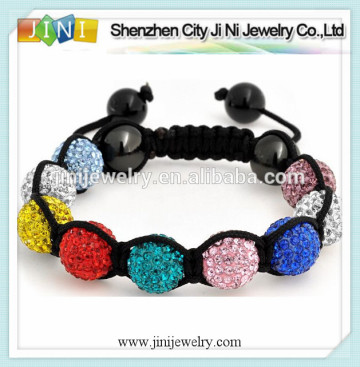 multi color shamballa bead bracelet