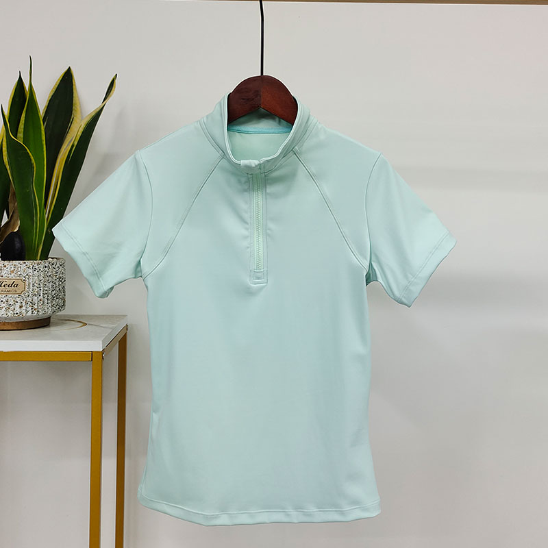 Nueva camisa de ropa ecuestre para mujeres de 12 colores con cremallera