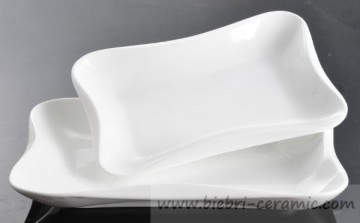 super pure plain white service breakfast dinner rectangular bowl