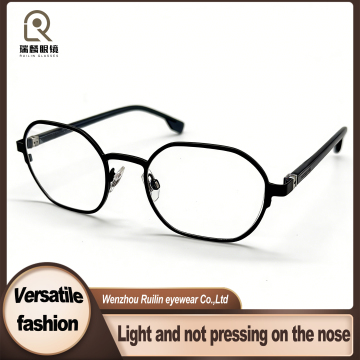 Polygonal Acetate Metal Combo Optical Frames