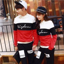 Spring Autumn lovers long-sleeved shirt and trousers Slim tops and pants