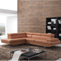 Modular oren kulit Corner Sofa Dalam Steel