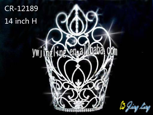 14 Inch Tall Cheap Rhinestone Pageant Crowns