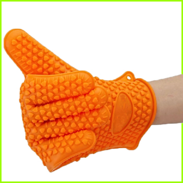 Heat Resistant Silicone Gloves with Soft Fingers