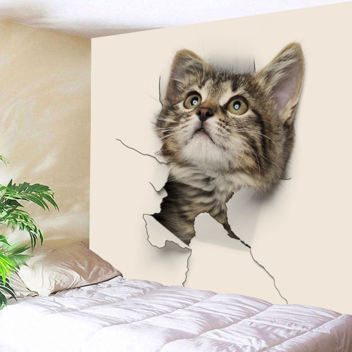 Cat Lovely Tapestry Animal Cute Wall Hanging 3D Print Tapestry for Children Livingroom Bedroom Home Dorm Decor