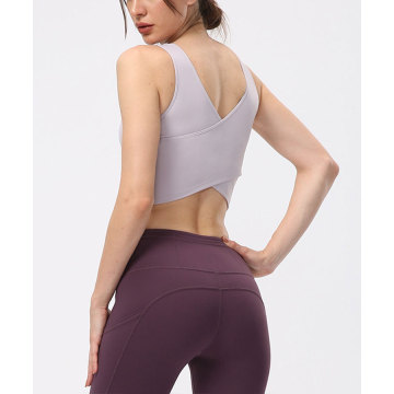 women cross back sports bra