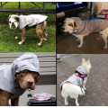 Poncho de pluie de chien gris avec capuche