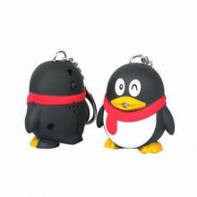Penguin LED keychain with voice