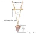 Collier géométrique en quartz Pendentif triangle Pendentif en or