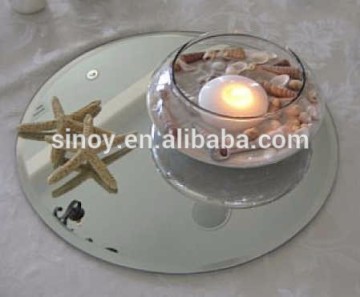 Cut-to shape square mirror candle plate, candle mirror plate, mirror candle plate with wholesale price