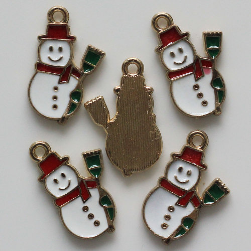 Kawaii Alloy Christmas Snowman DIY Charms Zinc Metallic Pendants Earring Jewelry Finding Accessories