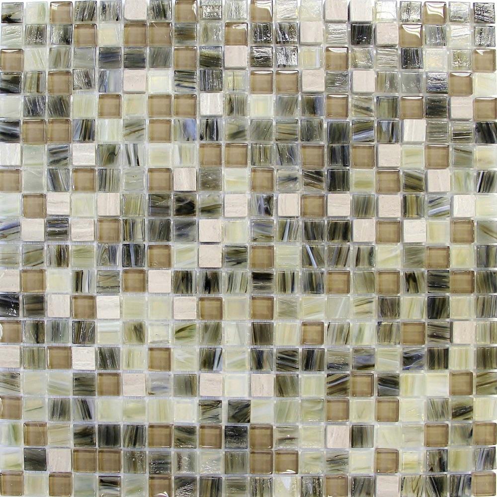 Azulejos de mosaico de vidrio moderno de la serie Associated Stone