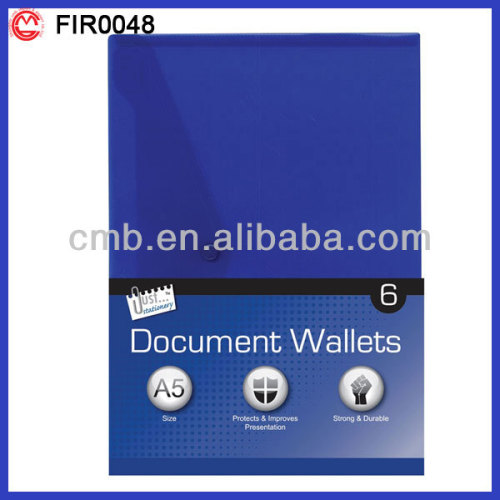 A4 color plastic document wallet