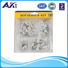 White Color Coaxial Cable Clips with Single Nail