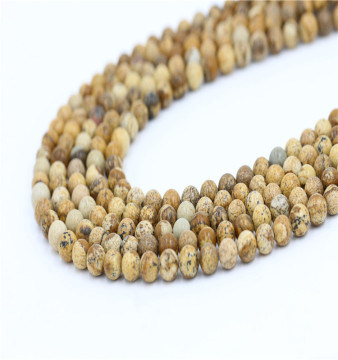 Wholesale loose jewelry gemstone picture jasper stone rough beads for making jewelry
