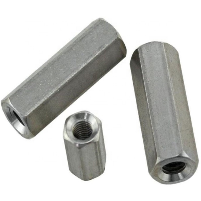 Stainless Steel Carbon steel galvanized DIN 6334 Long Hex Coupling Nuts zinc plated M6 M8 M12