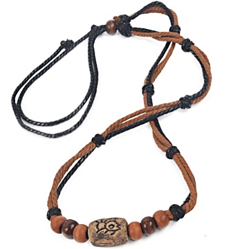 Stylish Tribal Handmade Men's Pendant Bead Surfer Choker Hemp Necklace