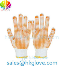 Double side dotted cotton knitted glove
