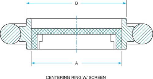 KF ISO Centering Ring with Screen SS304