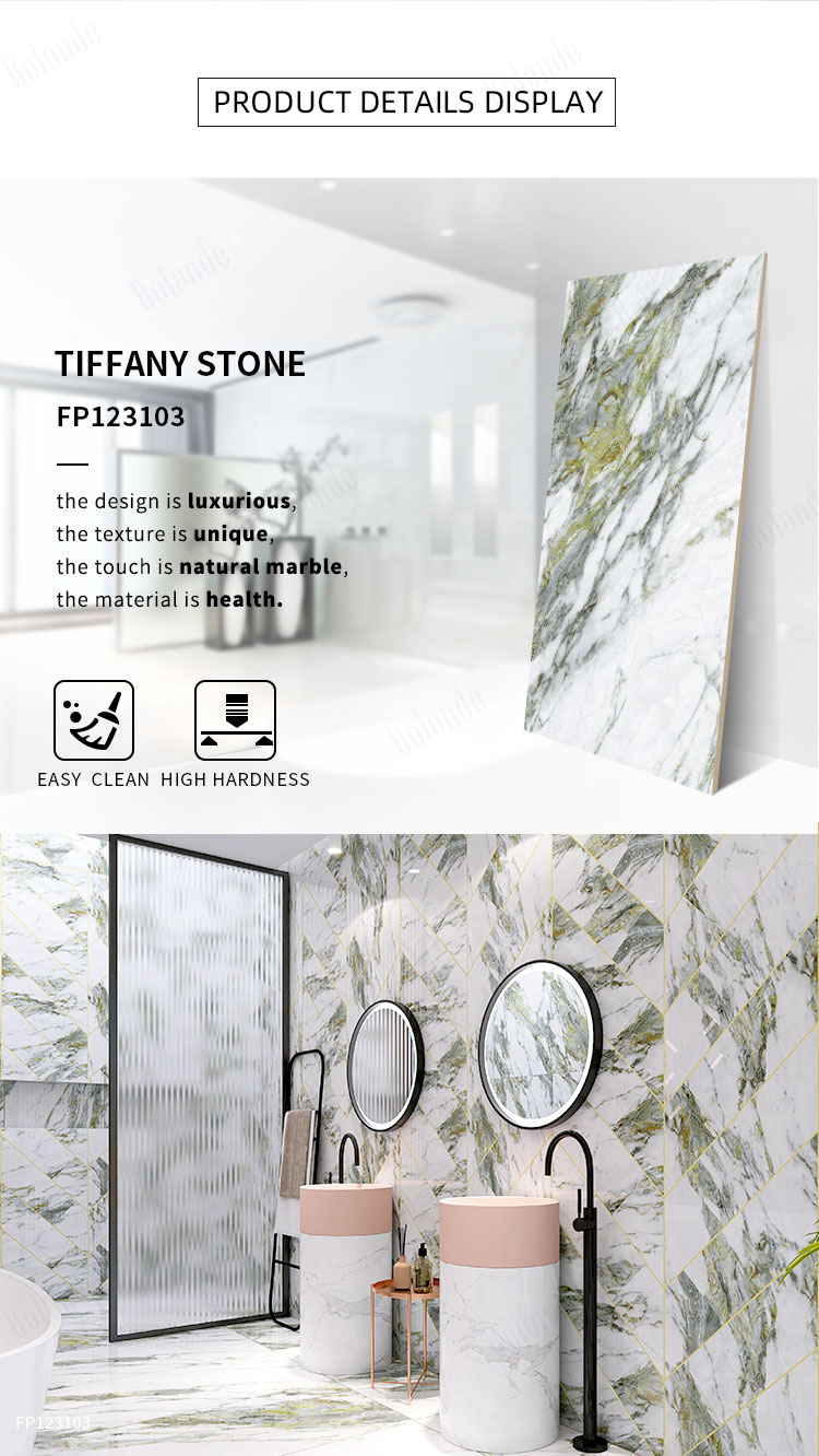 high-end bathroom ceramic wall white Color gold vein marble porcelain floor tiles