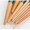 slight green wood color handle makeup brush sets